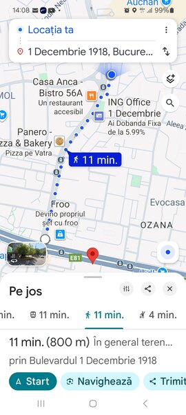 1 Decembrie Metrou la 800m, bloc stradal, reabilitat